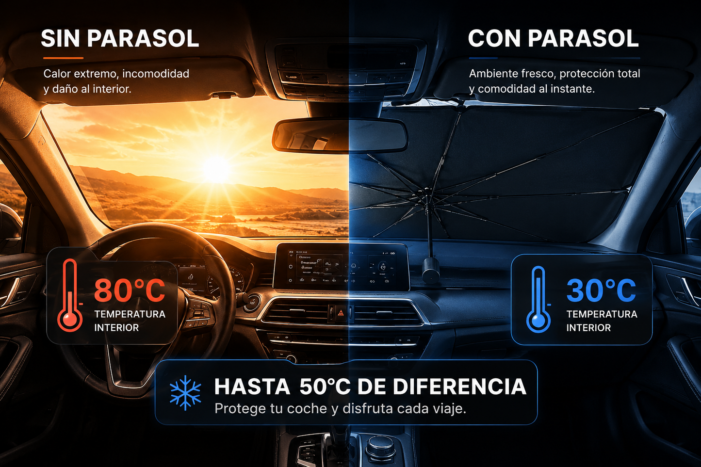 🔥 SolarShade™ Parasol Plegable Premium